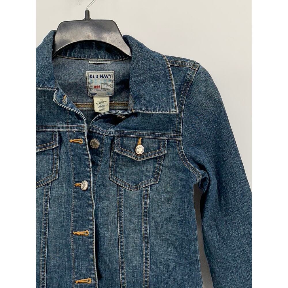 OLD NAVY Women's Blue Vintage Denim Stretch Button-Up Jacket SZ XS - Picture 6 of 9